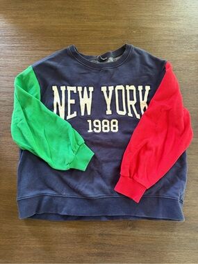 Women’s Zara 'New York 1988' Colorblock Crewneck Sweatshirt